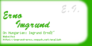 erno imgrund business card